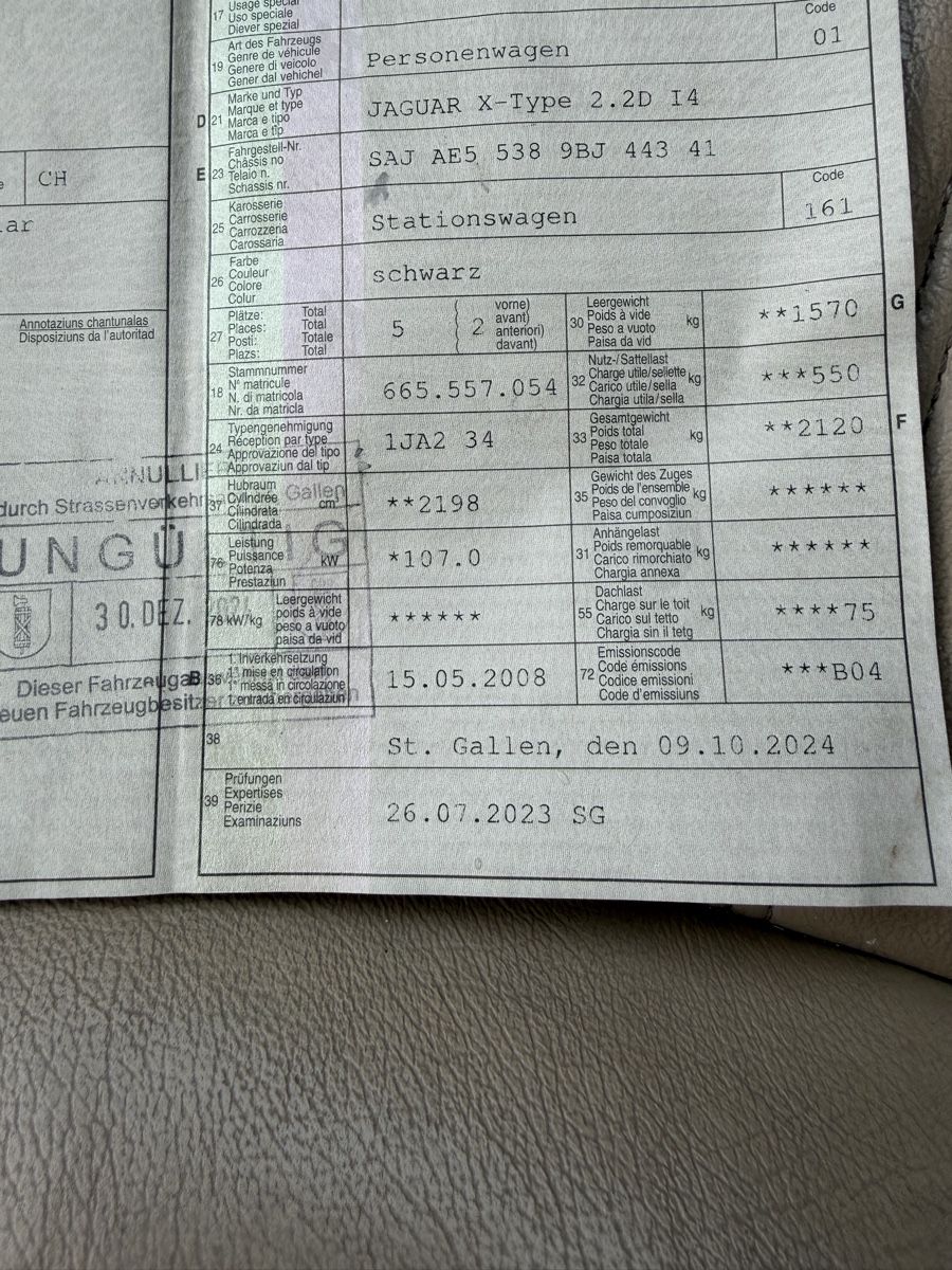 Jaguar Automobili: Jaguar X-Type 2.2Diesel Automatic – Difettoso da Mollis venduto da BSL10 4