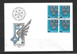 FDC Pro Juventute  Viererblock 1978