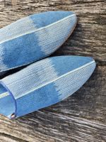 Babouches: Stoff blau/weiss (36)-ANGEBOT