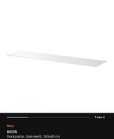 IKEA BESTÅ Glas Deckplatte weiss, 180x40cm