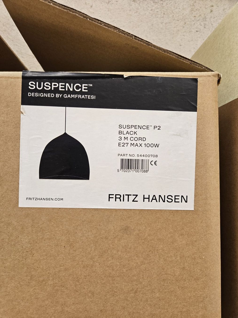 Fritz Hansen Lampadari & plafoniere: Fritz Hansen Suspence P2 Pendelleuchte Black – Nuovo e nell'imballaggio originale da Suhr venduto da ca.pirola 3