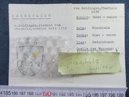 FAMILIENWAPPEN " OBERHOLZER GOLDINGEN OBERHOLZ SG " KARTE