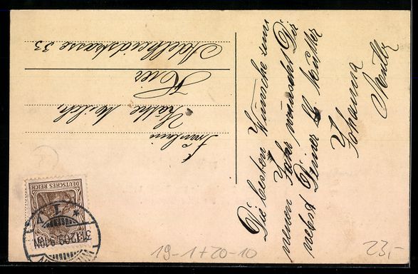 Ansichtskarten: Reichsbanknote über 10 Mark mit Zwerg,  – Gebraucht aus Berlin von bartko-reher 1