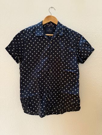 Scotch & Soda Kurzarmhemd in navy mit Muster Grösse S