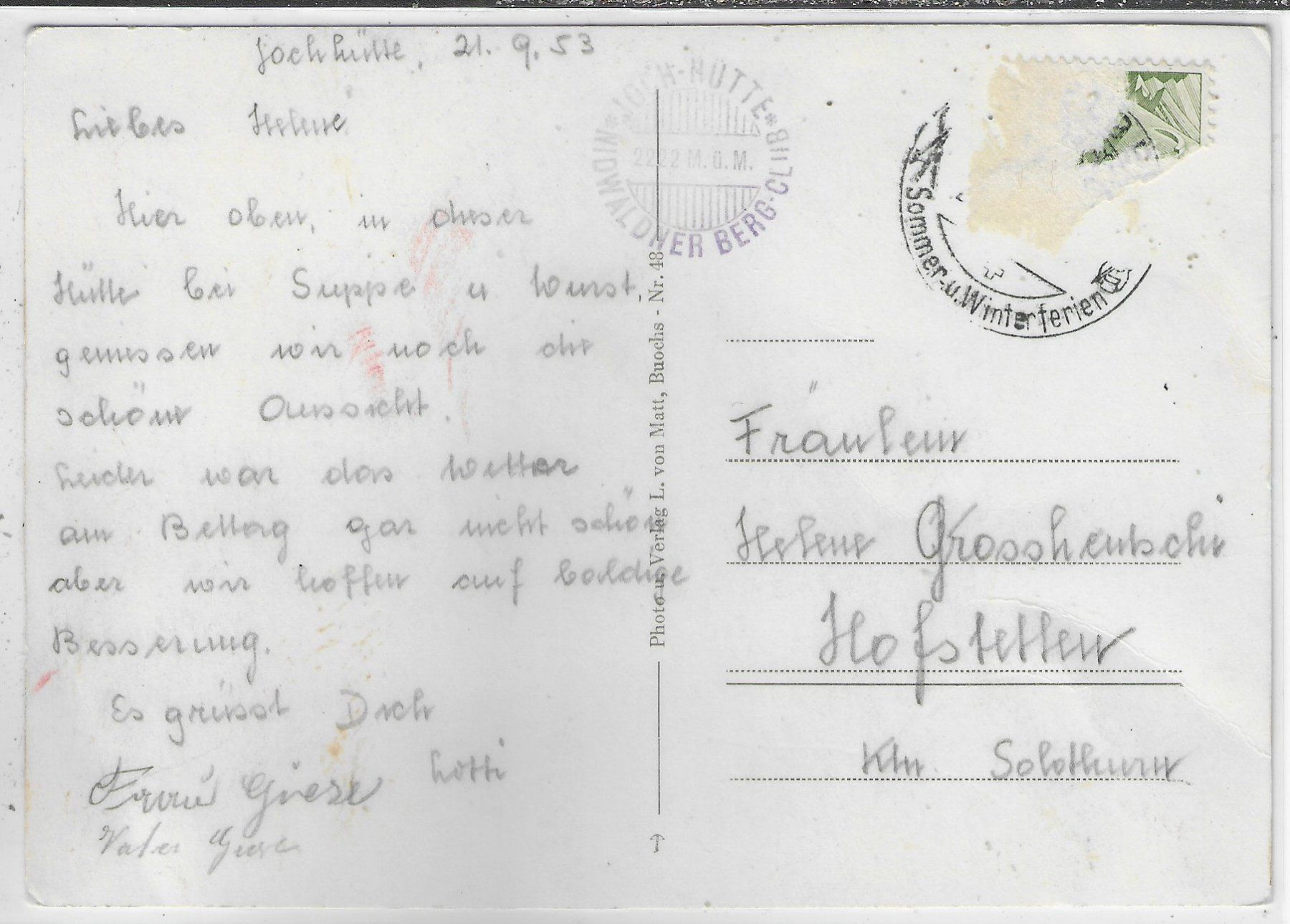 Cartoline postali: Jochhütte - Engelberg – Usato da Ettingen venduto da Kartenplanet 1