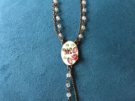 Collier pendentif vintage métal vieilli