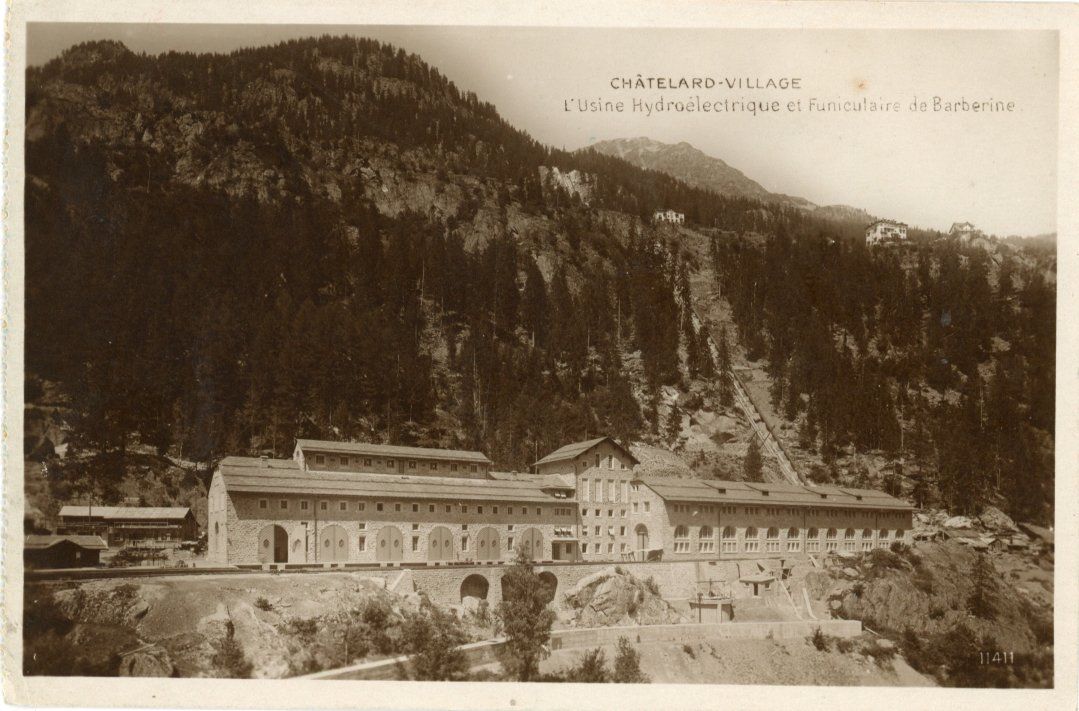 Cartoline postali: Châtelard  VS - Usine Hydraulique & Funiculaire de Barberine – Usato da Brig venduto da Valcards54