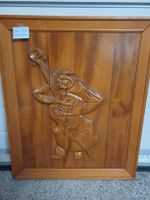 Holzrelief mit Kontrabass-Motiv, Vintage, 63x52cm!