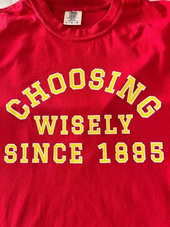 Vintage-Style College T-Shirt Comfort Colors - Gr. L wie neu