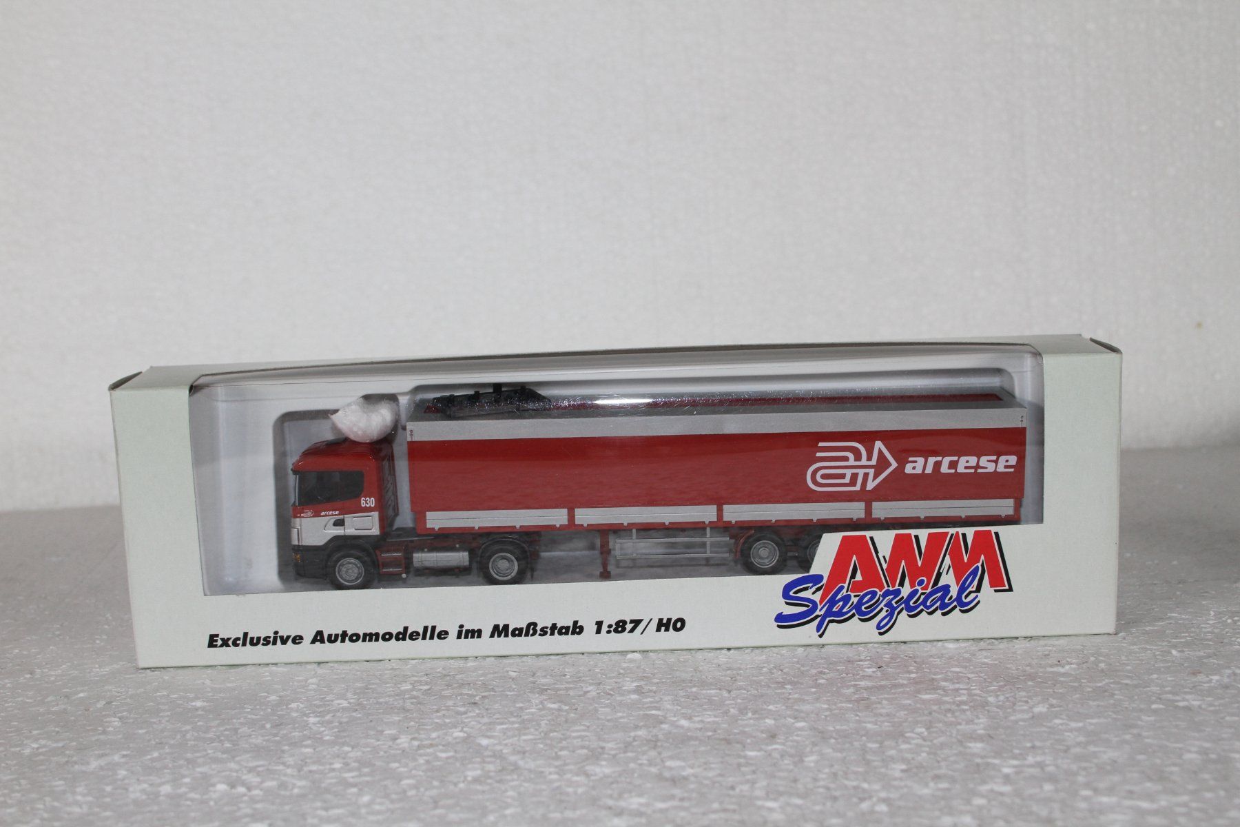 Herpa Modellini d'auto: Herpa Scania Sattelzug 630 arcese – Usato da Triesen venduto da cor_62ts