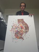 Tableau Abstrait Unique, Peinture Acrylique sur Toile
