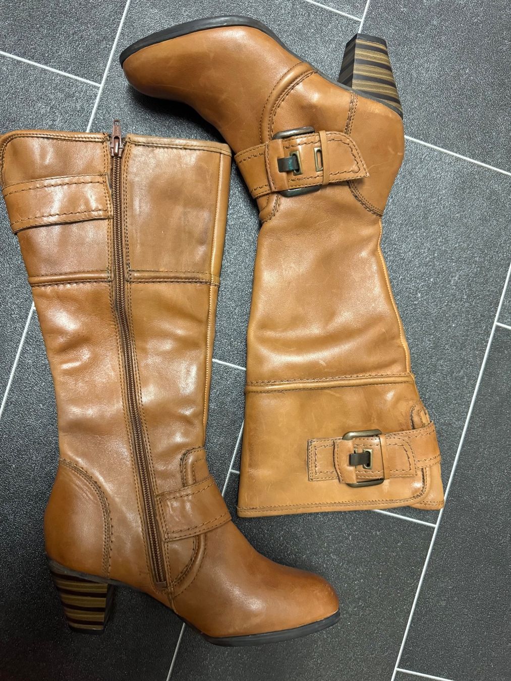Scarpe da donna: Braune Lederstiefel Gr. 35  Winter Herbst – Usato da Frenkendorf venduto da Style365 5