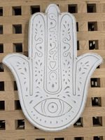 Hamsa Hand Deko Shabby Chic Wanddeko Boho Vintage weiss