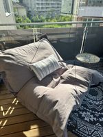 Outdoor Fatboy Sitzsack + Rock ’n Roll Schaukelstuhl – grau