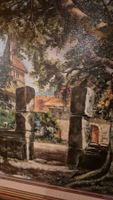 Huile sur toile signée Nicolle 1979, paysage bucolique