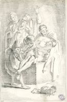 Kreuzabnahme Christi - Handzeichnung v. Deschwanden ca.1860