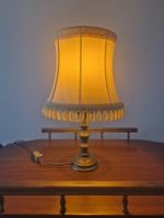 Antike Tischlampe Messing & Fransen/Historisches Original