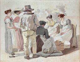 WOLFGANG-ADAM TÕEPFFER 1766-1847 “SCÈNE DE MARCHÉ ”