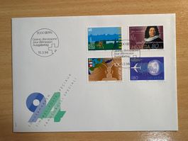 Ersttagsbrief 15.3.1994 Helvetica 80/180 Mathematik Flugpost
