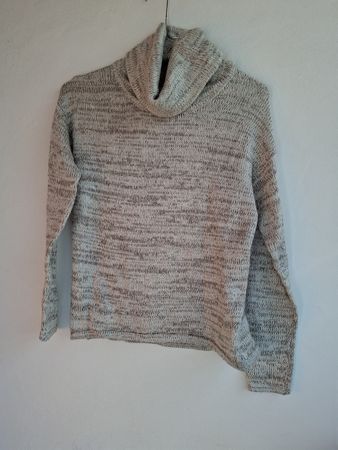 Damen Rollkragenpullover meliert beige grau