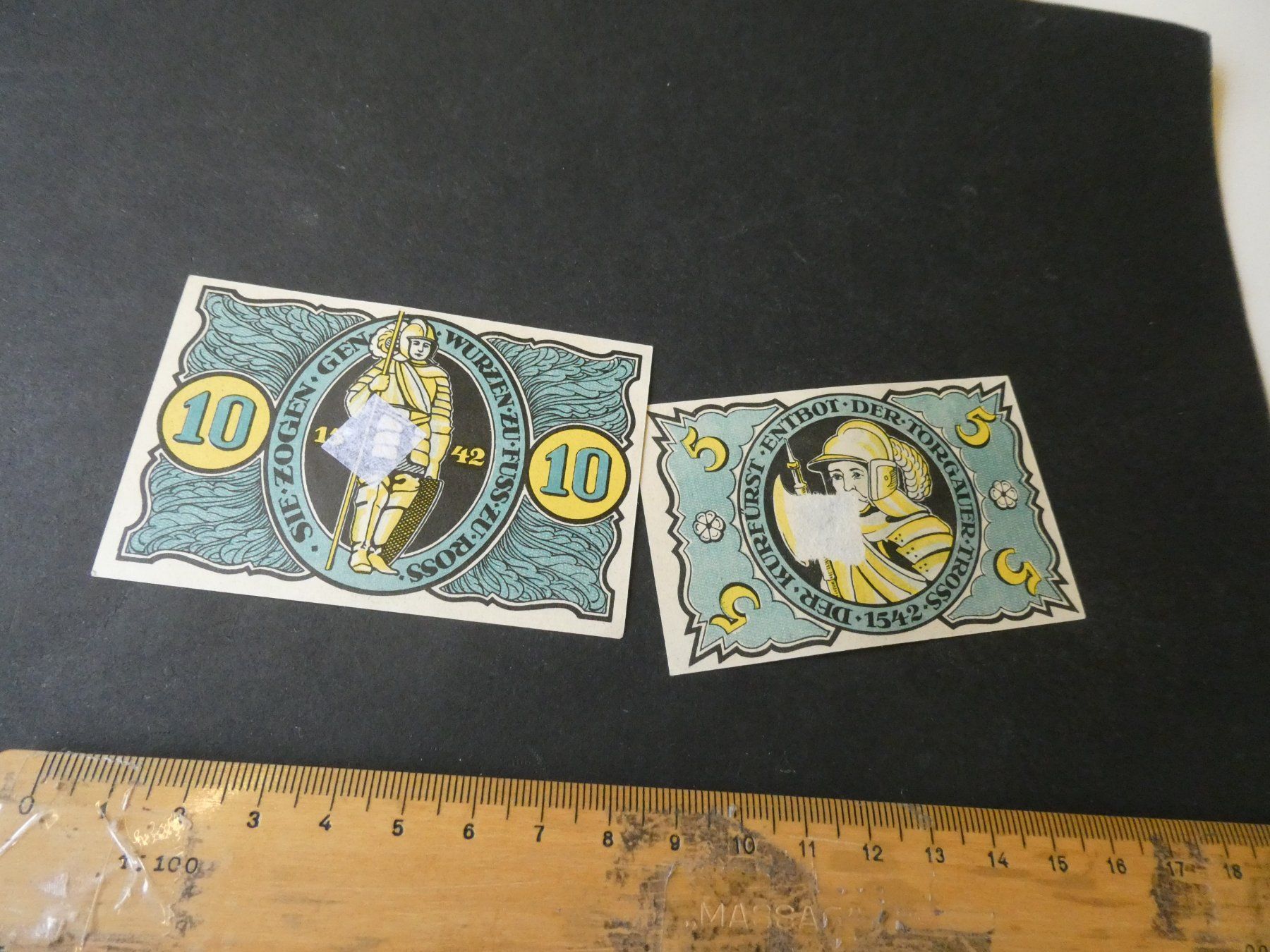Banknoten: Dt. Reich, Torgau  - 2 Notgeldscheine – Gebraucht aus Hinterforst von Rohusri 1