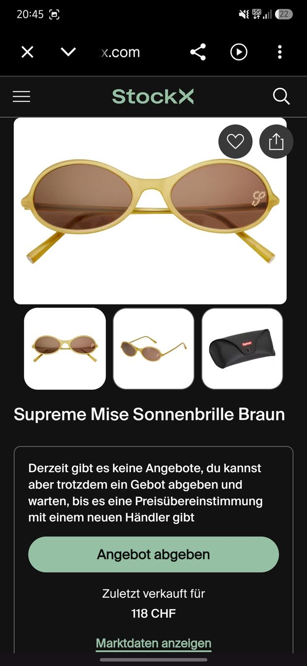 Supreme Occhiali & Lenti: Supreme Mise Sonnenbrille – Nuovo (secondo la descrizione) da Obfelden venduto da IDA_secondhand 5