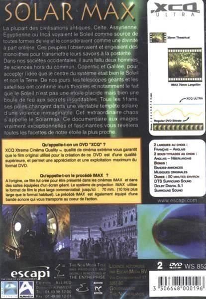 Tutti i DVDs: Solar Max IMAX Giant-Screen Science Documentary New DVD – Nuovo e nell'imballaggio originale da Genève venduto da Cockattoo 1