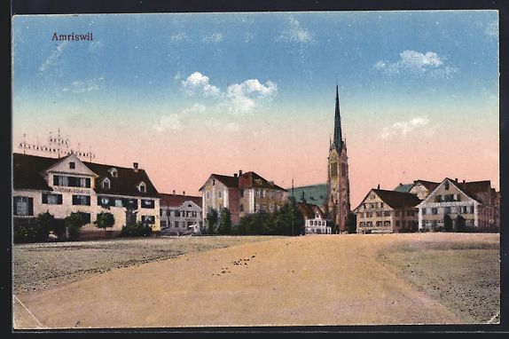 Cartoline postali: Amriswil, Strassenpartie mit Hotel-Resta – Usato da Berlin venduto da bartko-reher