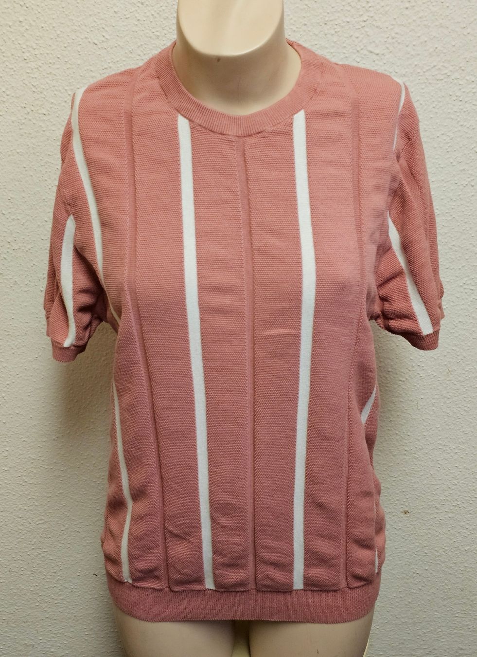 Primark T-Shirts: PRIMARK Damen Strickshirt Altrosa Weiß Gestreift Gr. M – Gebraucht aus Urdorf von ole_mrp9 5