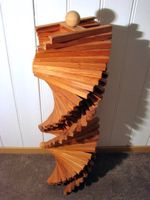 Holz Spirale Skulptur XXL Stufen Figur Propeller Deko Objekt