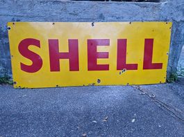 Grosses Original SHELL Emailschild, Petromobilia, Tankstelle