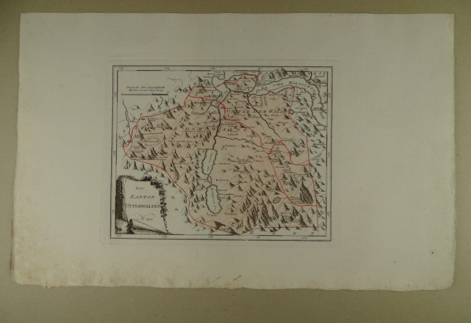 Stiche: DER KANTON UNTERWALDEN, REILLY 1791 – Gebraucht aus Grüningen von Kartensammler 1