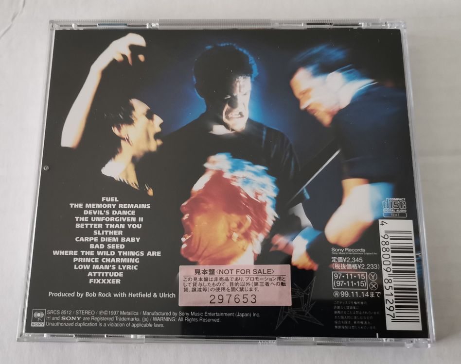 Metallica Reload CD Fuel Unforgiven 2 Devil's Dance 1997 