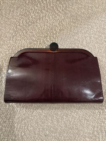 Pochette vintage Cesare Puccini bordeaux foncé