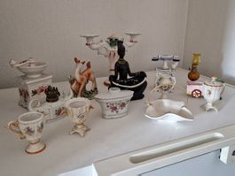 Sammlung Keramik Dekoration Reh Tänzerin Vase Krug Kerzenhal