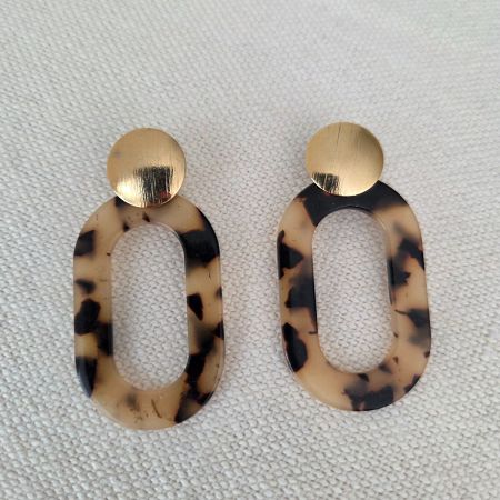 Boucles d'oreilles doré et léopard