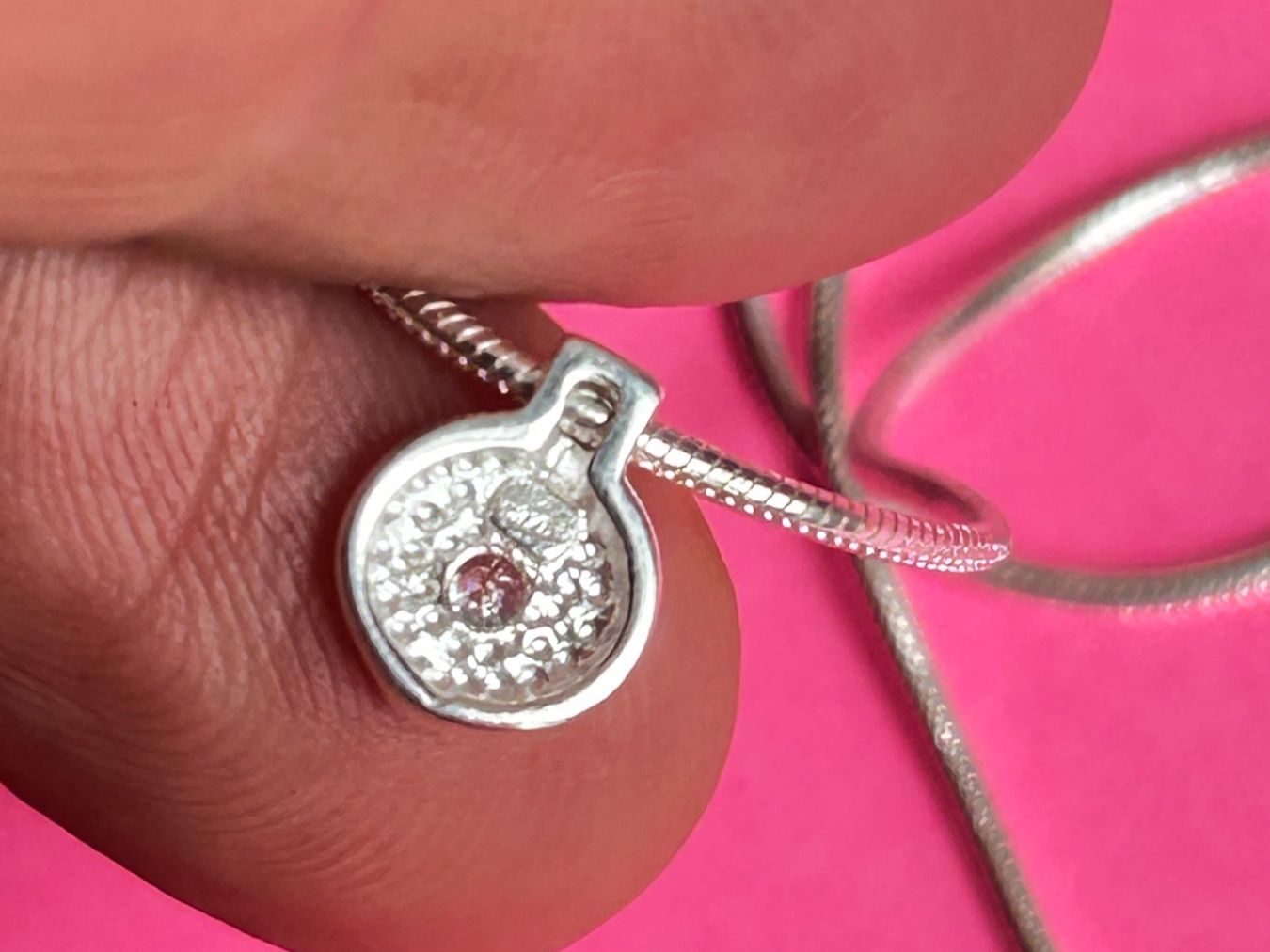Catenine: Schlangenkette fein 925 mit Anhänger "white stone" – Usato da Laufen venduto da belleskulptur 6