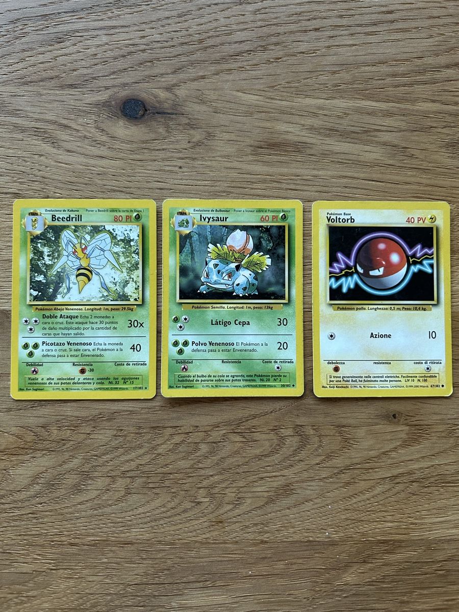 Pokémon Carte collezionabili: Italienische Base Set Karten - Beedrill, Ivysaur & Voltrob – Usato da Oekingen venduto da blabbertyp