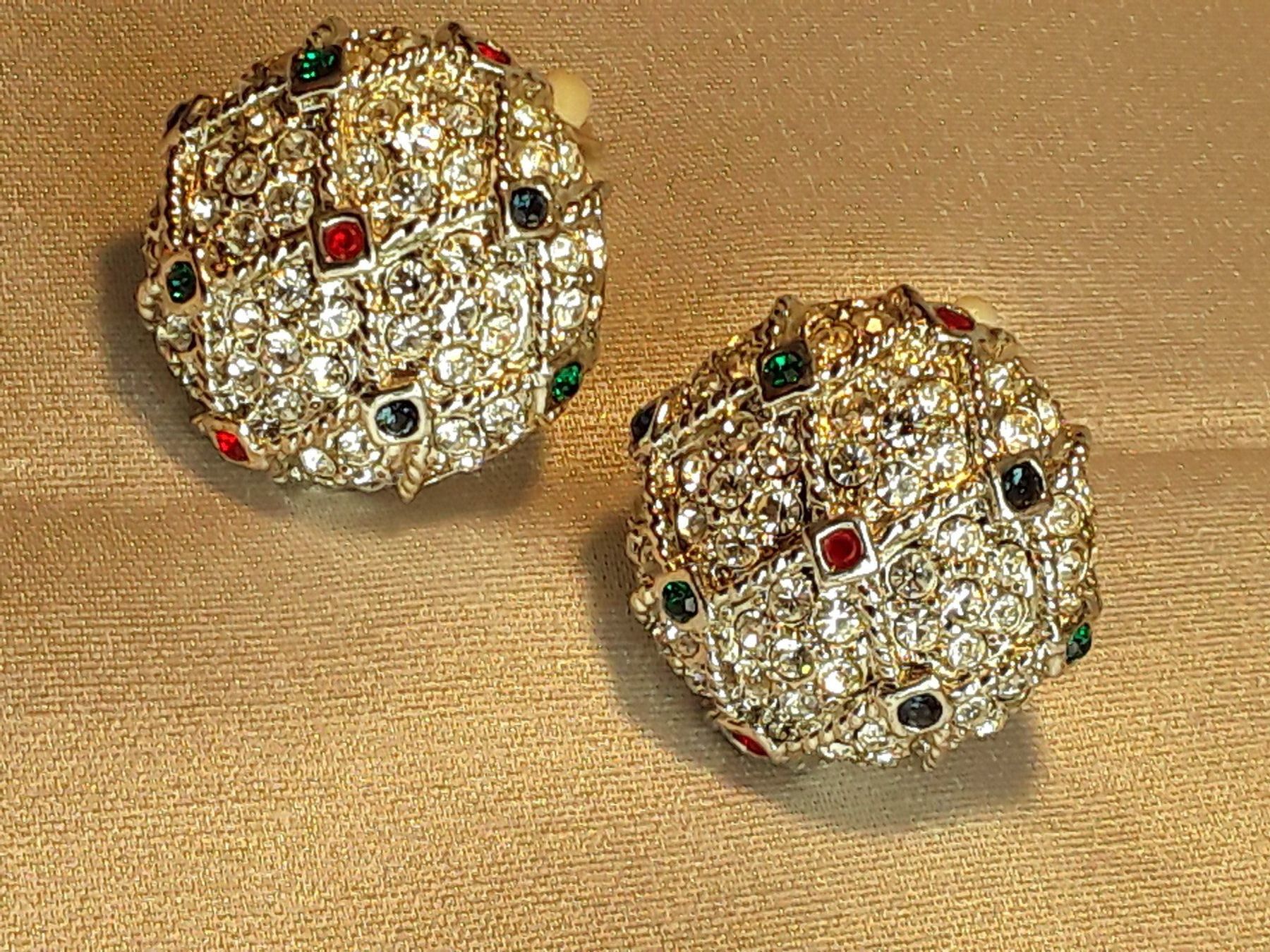Orecchini pendenti & Orecchini a lobo: Vintage luxuriöse Strass Ohrclips 80er – Usato da Zürich venduto da helsan 5