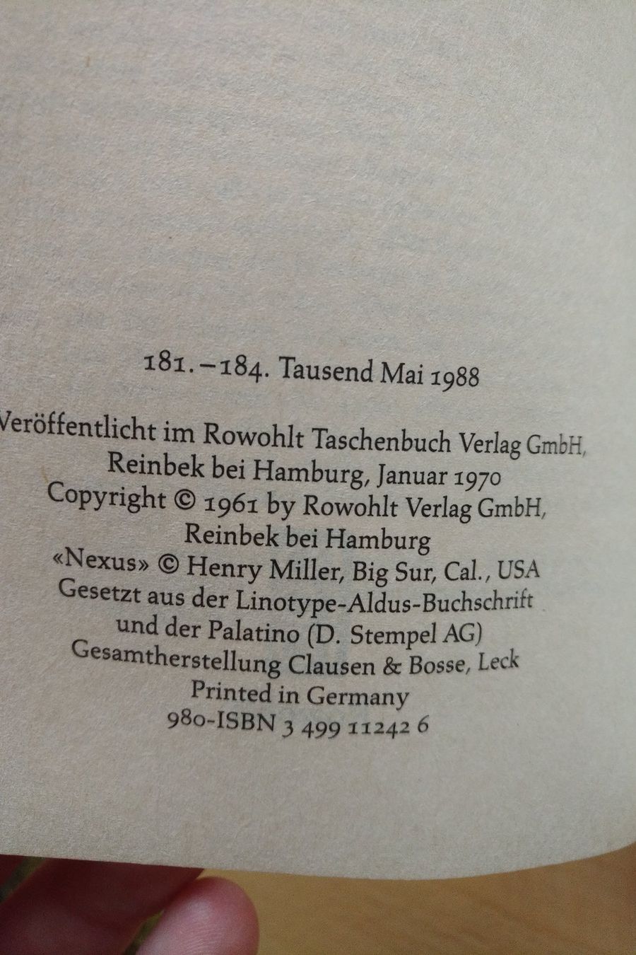 Libri: Henry Miller - NEXUS – Usato da Seltisberg venduto da smi_x7rx 2