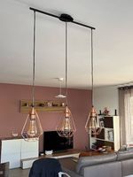 Lampe suspendue plafond cuivrée et noir