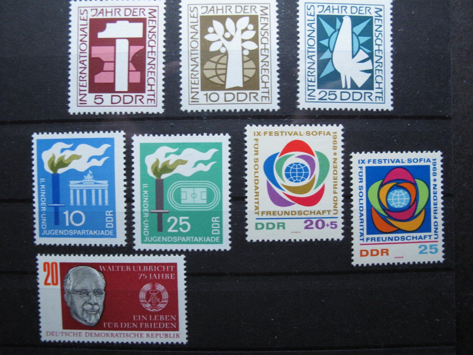 Tutti i francobolli: DDR 1968 Menschenrechte / Walter Ulbricht ** – Usato da Wil SG venduto da fva01