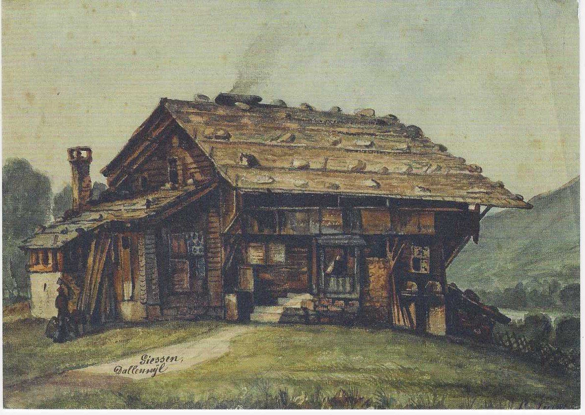 Cartoline postali: Ansichtskarte: Druck von Gemälde Giessen Dallenwyl – Usato da Luzern venduto da gil_9jtr