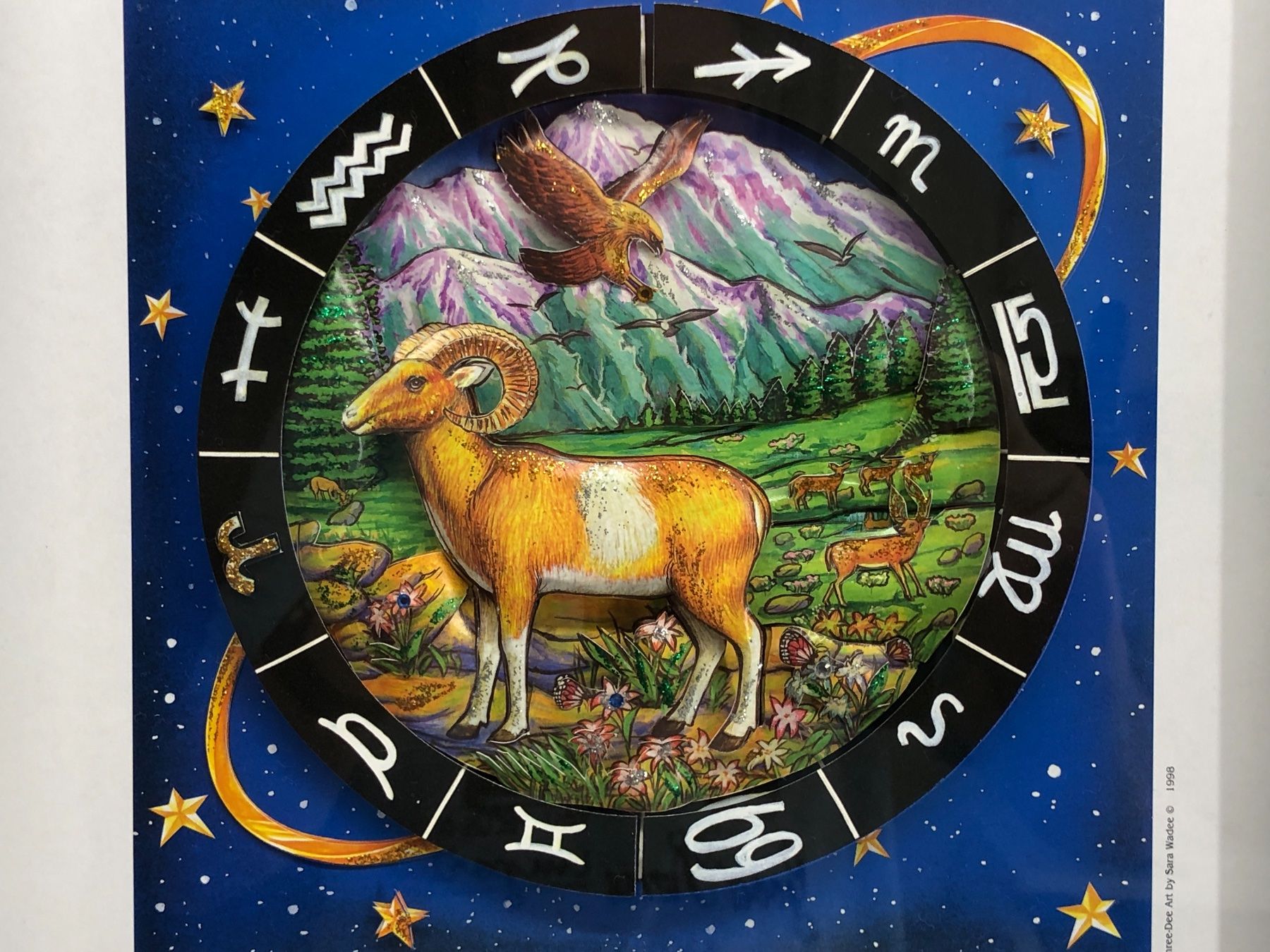 Gemälde: 3D Bild / Sternzeichen Widder / 40x40cm - Silber – Neu und originalverpackt aus Bergdietikon von Garak