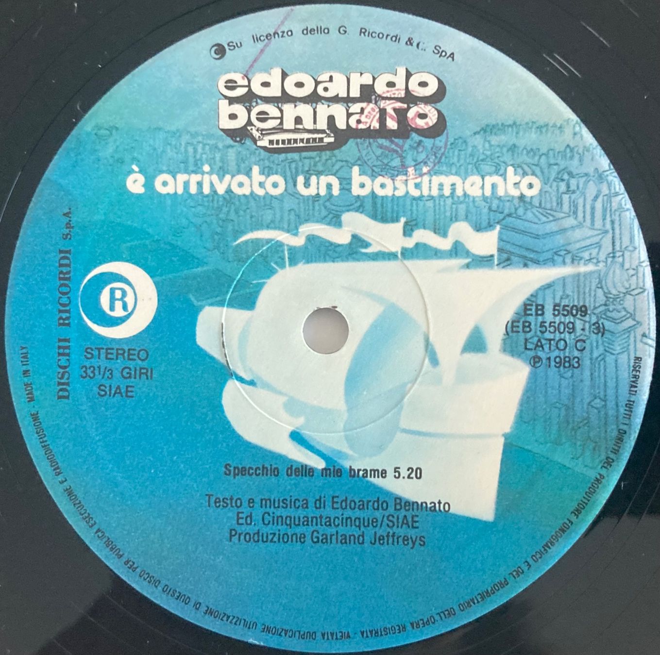 Dischi in vinile: EDOARDO BENNATO - È ARRIVATO UN BASTIMENTO – Usato da Poliez-Pittet venduto da Newtown-Records 5