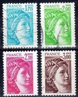 FRANKREICH 1977 SABINERIN 4 MARKEN GESTEMPELT - K318