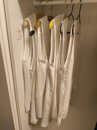 6x weisse ärmellose Blusen Gr. S/M