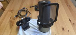 Streaming Set Full HD Webcam und Mikrofon schwarz gebraucht