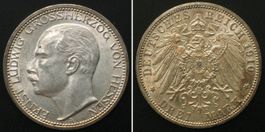 HESSEN 3 Mark 1910 A, ERNST LUDWIG, Silber ERHALTUNG! vz-st