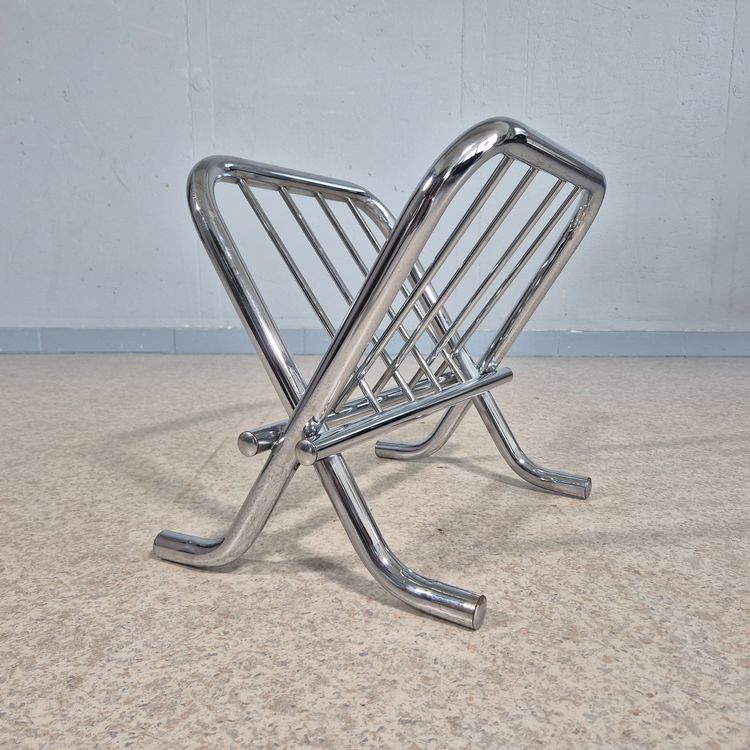 1980 Zack Folding Magazin Rack Bauhaus Chrom Zeitungsständer (Gebraucht ...